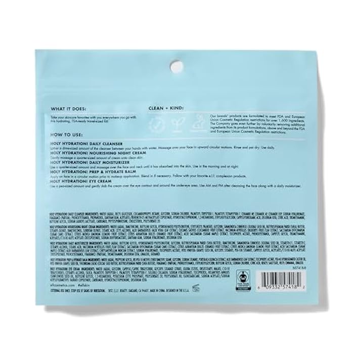 elf e.l.f. SKIN Holy Hydration! Jet Set Hydration Kit, Travel Friendly Hydrating Skincare Set, Face Cleanser, Balm, Moisturizer, Eye Cream & Night Cream, Vegan & Cruelty-Free - Image 4