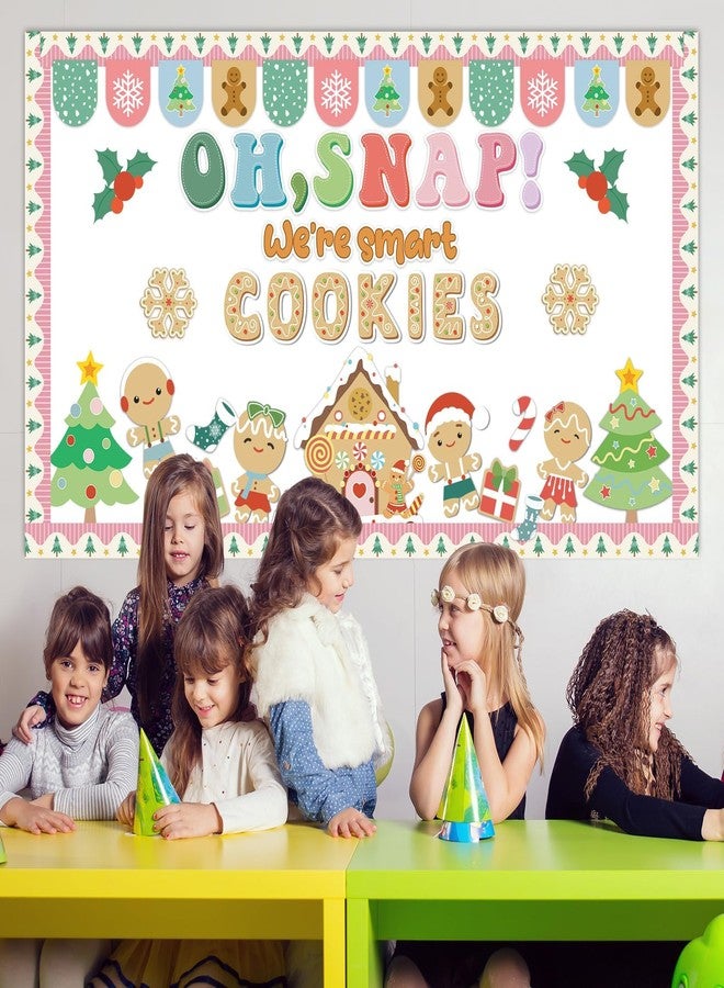 ojustbeok Christmas Gingerbread Bulletin Board Decoration Winter Bulletin Board Set Decor Christmas Tree Gingerbread House Man Cutouts for School Classroom Home Chalkboard Wall Xmas Holiday Party Supply - Image 5