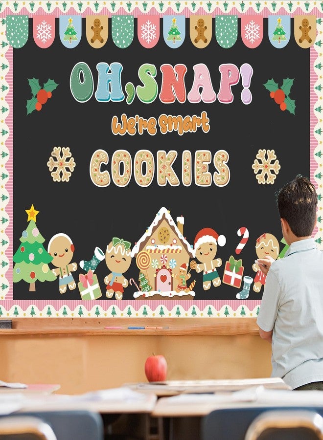 ojustbeok Christmas Gingerbread Bulletin Board Decoration Winter Bulletin Board Set Decor Christmas Tree Gingerbread House Man Cutouts for School Classroom Home Chalkboard Wall Xmas Holiday Party Supply - Image 4