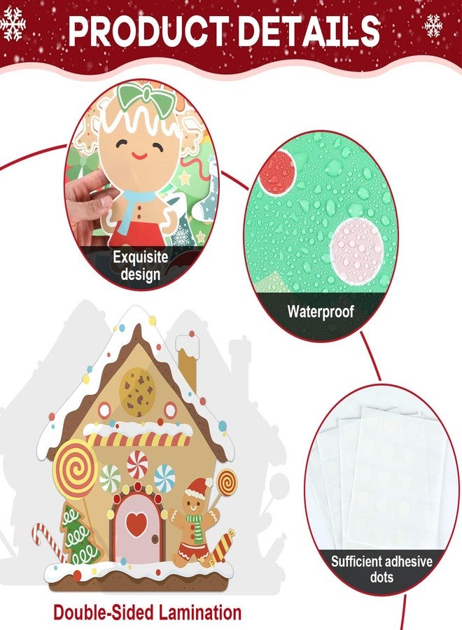 ojustbeok Christmas Gingerbread Bulletin Board Decoration Winter Bulletin Board Set Decor Christmas Tree Gingerbread House Man Cutouts for School Classroom Home Chalkboard Wall Xmas Holiday Party Supply - Image 3