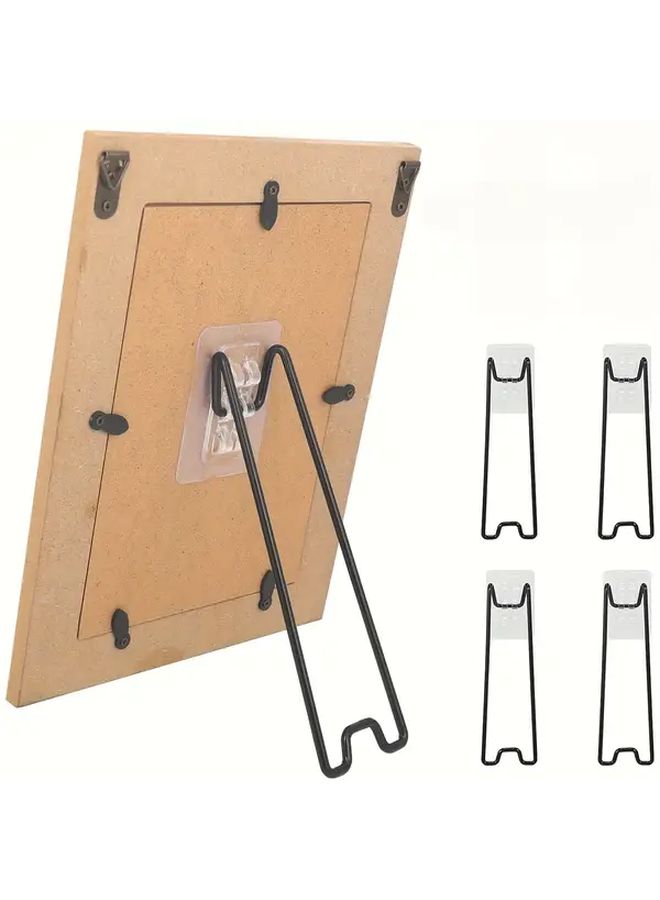 4 Pack Adjustable Photo Frame Brackets 7x2 Inches Stainless Steel Self Adhesive For 5 9 To 10 2 Inch Frames Home Office Decor - Image 1