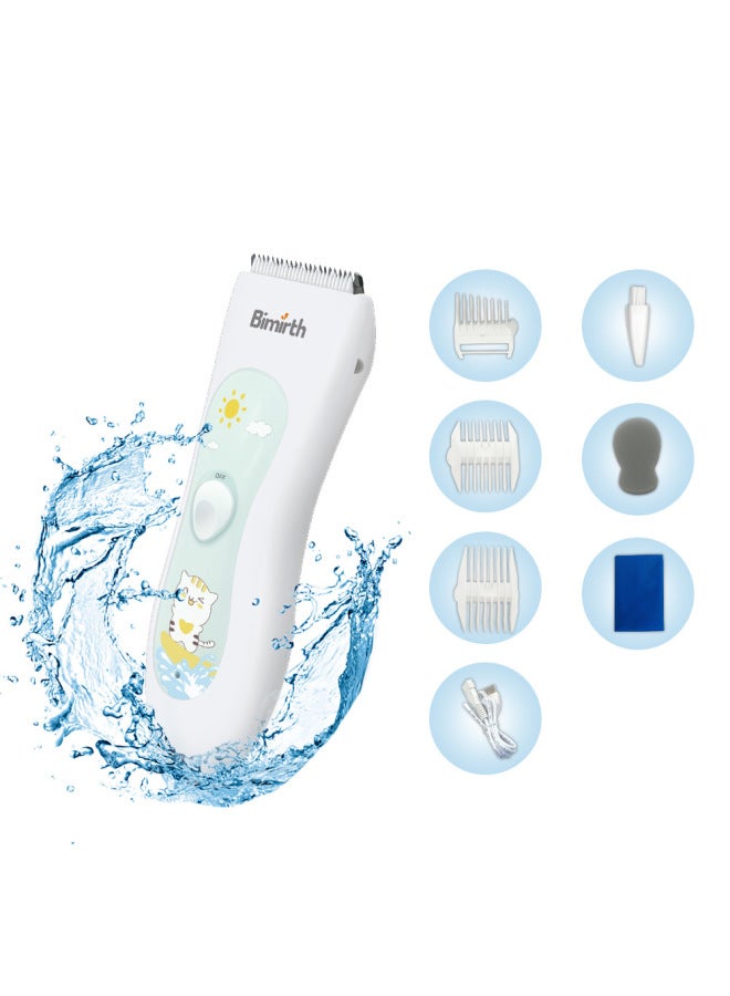 Bimirth Direct Batch Children's Electric Clipper Baby Hair Clipper Silent Waterproof Electric Clipper Hair Clipper Rechargeable Body Washing - Image 1