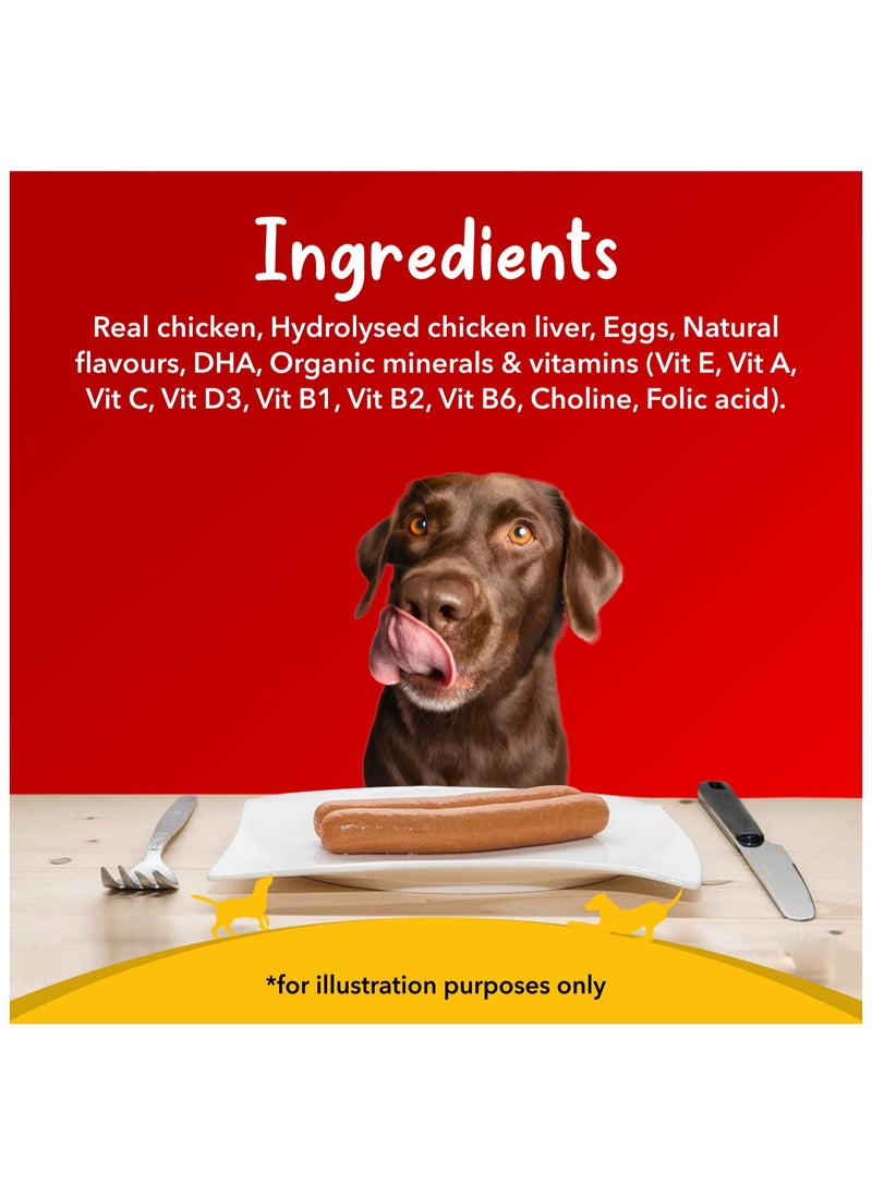 Drools - Dog Sausage Treats  Real Chicken for Adult & Puppy 10 x 55g - Image 1