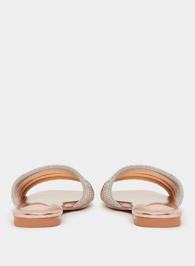 Styli Embellished Multi Strap Flat Sandals - Image 5