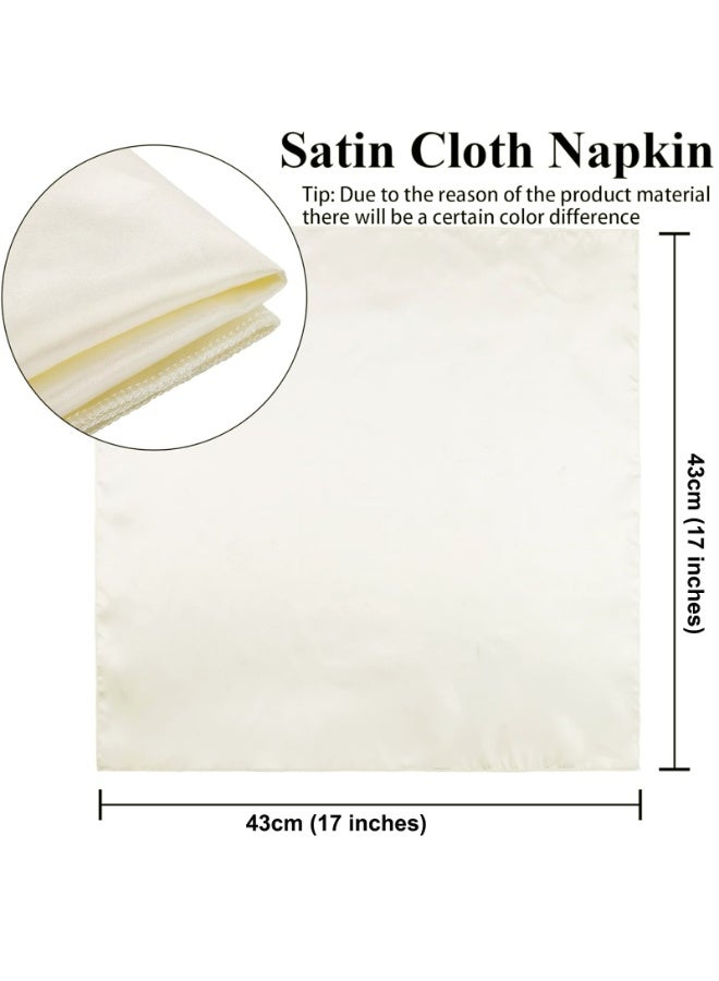 10 قطع منديل ساتين 43x43 سم، ناديل قابلة للغسيل الناعمة للحفلات، حفلات الزفاف، والعشاء - Image 3