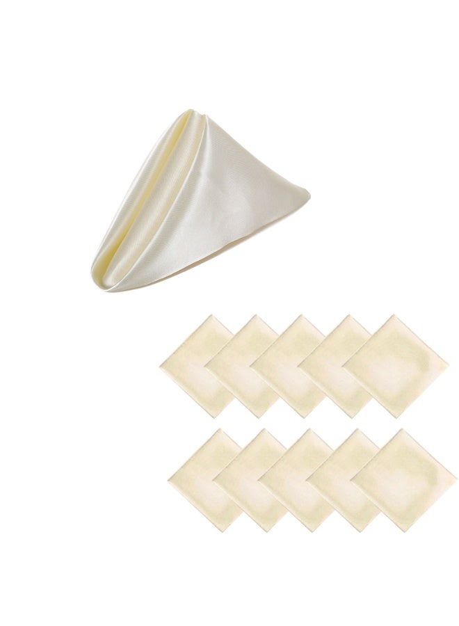 10 قطع منديل ساتين 43x43 سم، ناديل قابلة للغسيل الناعمة للحفلات، حفلات الزفاف، والعشاء - Image 2