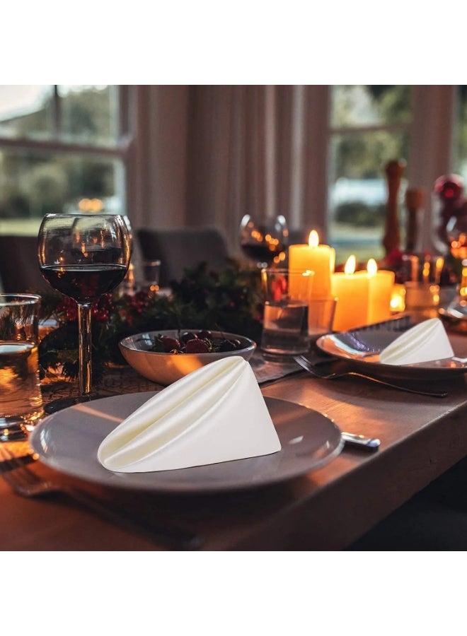 10 قطع منديل ساتين 43x43 سم، ناديل قابلة للغسيل الناعمة للحفلات، حفلات الزفاف، والعشاء - Image 4