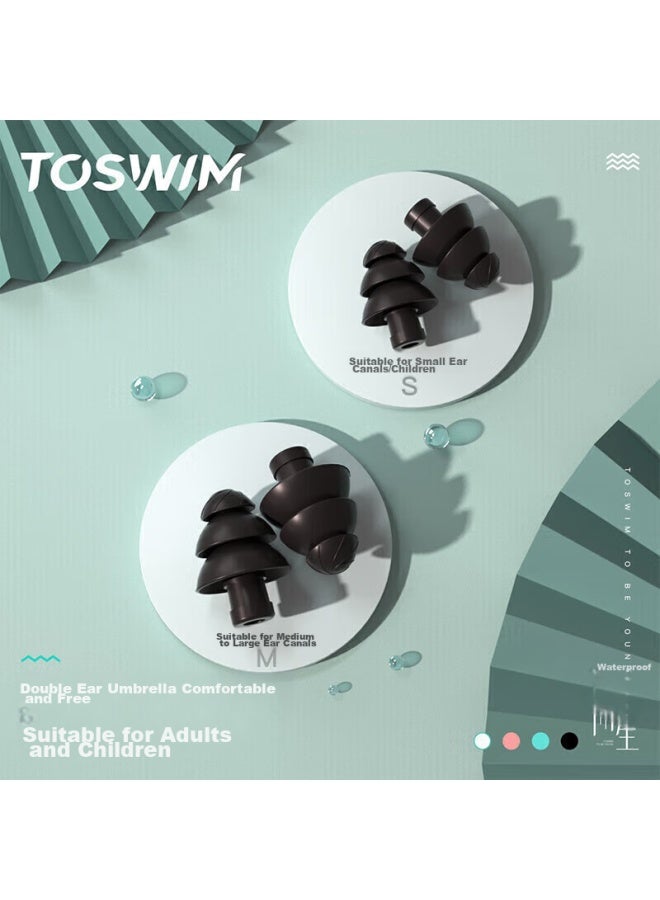 Toswim Professional Swimming Earplugs, Soft And Comfortable, Waterproof, Prevent Ois Media, Bathing And Swimming Equipment, White Sand Shallow Beach - Image 2