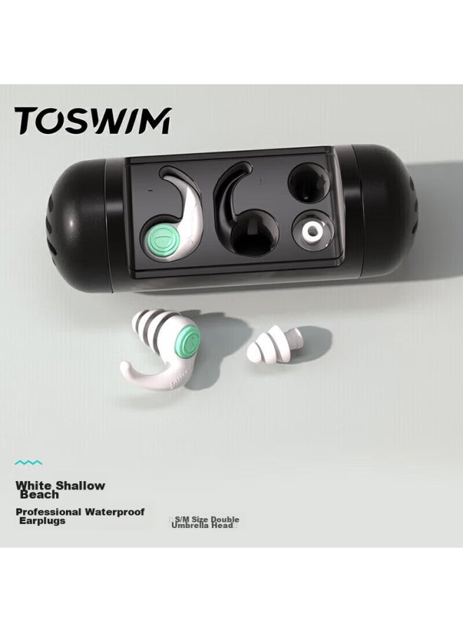 Toswim Professional Swimming Earplugs, Soft And Comfortable, Waterproof, Prevent Ois Media, Bathing And Swimming Equipment, White Sand Shallow Beach - Image 1