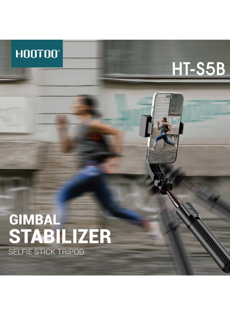 Portable Wireless Bluetooth Selfie stick tripod with gimbal stabilizer works in multiple modes can be used with remote control from Hootoo