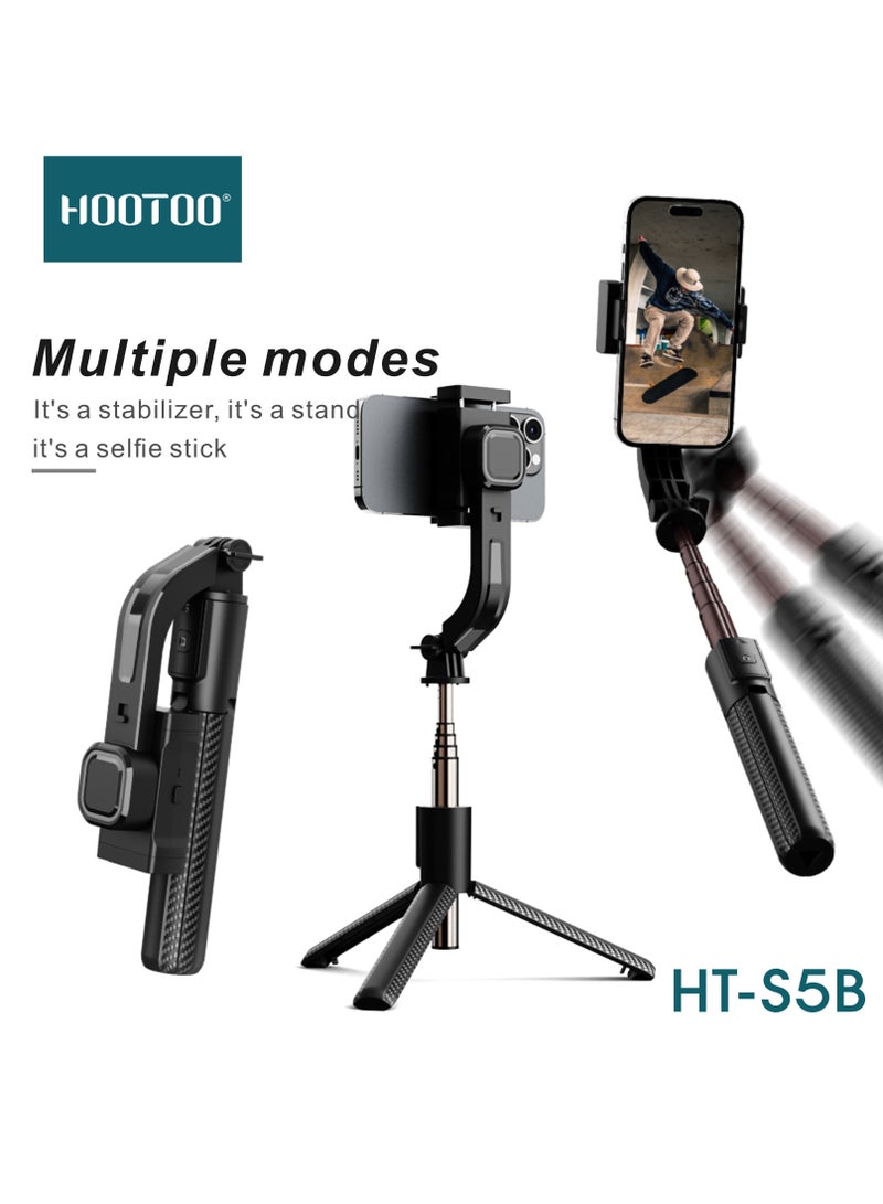 Portable Wireless Bluetooth Selfie stick tripod with gimbal stabilizer works in multiple modes can be used with remote control from Hootoo