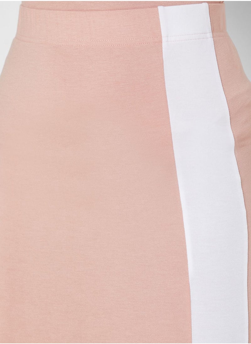Ginger Basics - Contrast Side Paneled Midi Skirt - Image 1