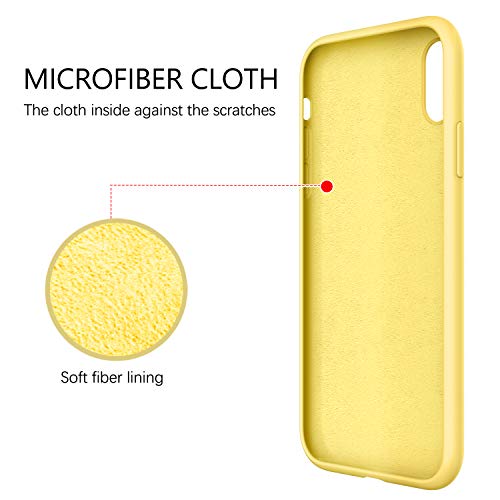 GUAGUA for iPhone 11 Case Liquid Silicone, Phone Case for iPhone 11 6.1 inch Soft Gel Rubber Slim Lightweight Microfiber Lining Cushion Texture Cover Shockproof Protective Anti-Scratch, Yellow - Image 3