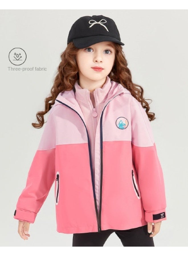 DEESHA 【3-in-1 نسيج مقاوم للعوامل الجوية】طقم سترة من الف fleece بغطاء للرأس ثنائي القطعة بألوان متعددة للنساء والأطفال في الخريف/الشتاء - Image 1