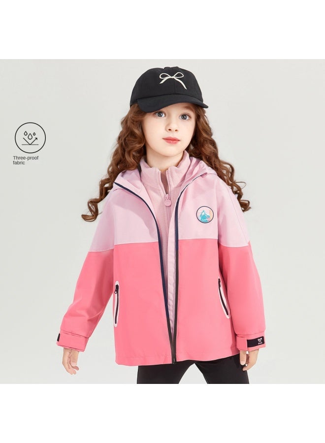 DEESHA 【3-in-1 نسيج مقاوم للعوامل الجوية】طقم سترة من الف fleece بغطاء للرأس ثنائي القطعة بألوان متعددة للنساء والأطفال في الخريف/الشتاء - Image 2