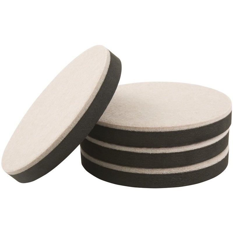 SUPER SLIDERS SuperSliders 4713995K Reusable Felt Furniture Movers for Hardwood Floors- Quickly and Easily Move Any Item, 5" Round (4 Pieces),Beige - Image 1