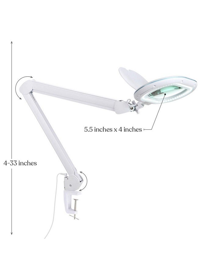 برايت تك مصباح مكتبي مكبر Lightview Pro Xl مع مشبك، عدسة مكبرة قابلة للتعديل مع ضوء LED للحرف اليدوية والقراءة والعمل عن قرب، عدسة مكبرة قابلة للتعتيم مع عدسة زجاجية عريضة  - Image 2