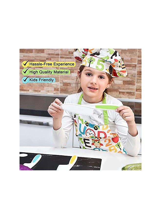 S-TOP 3 Piece Set Of Children’S Cooking Tools-Firm Grip, Jagged Edges And Safety-Colored Nylon Children’S Cooking Can Cut Fruits, Salads, Cakes, Lettuce (Multi-Color) - Image 3