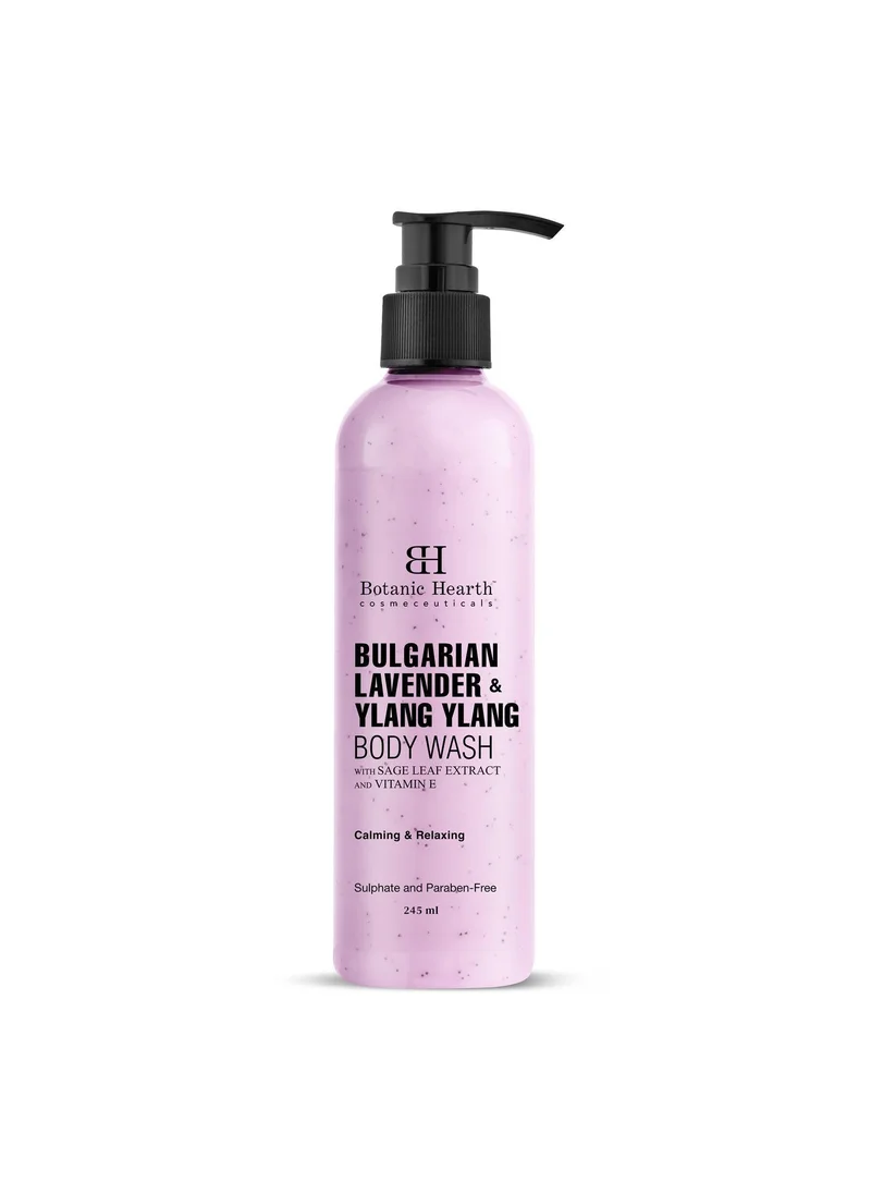 Botanic Hearth Botanic Hearth Bulgarian Lavender Body Wash with Ylang Ylang, Vitamin E & Sage Leaf | Calming Body Wash Shower Gel for Women and Men | Sulphate & Paraben Free | 245ml
