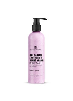 Botanic Hearth Bulgarian Lavender Body Wash with Ylang Ylang, Vitamin E & Sage Leaf | Calming Body Wash Shower Gel for Women and Men | Sulphate & Paraben Free | 245ml