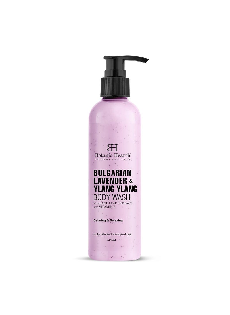 Botanic Hearth - Botanic Hearth Bulgarian Lavender Body Wash with Ylang Ylang, Vitamin E & Sage Leaf | Calming Body Wash Shower Gel for Women and Men | Sulphate & Paraben Free | 245ml - Image 1