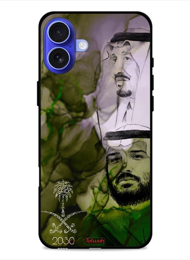 Tolwak Apple iPhone 16 Plus Protective Case Cover King Salman And Crown Prince Muhammad Art Poster - Image 1