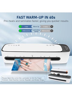 OSMILE Upgraded 1 Min Fastest Warm-Up  Laminating Machine, 9 Inch for A4/A5/A6 Laminator Machine,9 in 1 Thermal Laminator for Home Office School Use，Paper Trimmer,Corner Rounder (With Laminating Pouches)  - Image 3