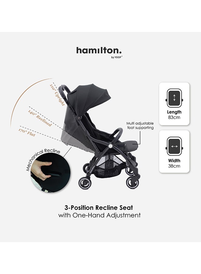 Hamilton Everyday Stroller Kaki MagicFold Cabin-Size Infant to 6 Years Travel System Ready SPF 50+ Canopy Magnetic Buckle Lightweight All-Wheel Suspension - Image 4