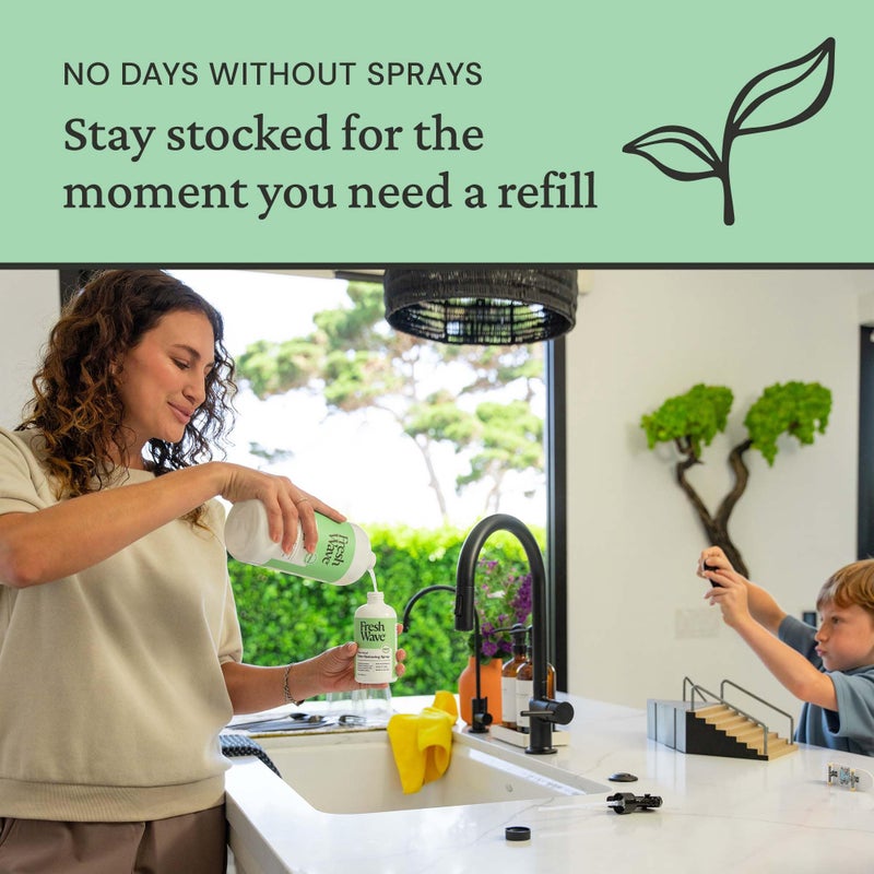 Fresh Wave Odor Eliminator Spray & Air Freshener Refill, 32 fl. oz. | Original Scent Spray Refills For Up To 4 8oz. Spray Bottles | Safer Odor Relief | Natural Plant-Based Odor Eliminator - Image 5