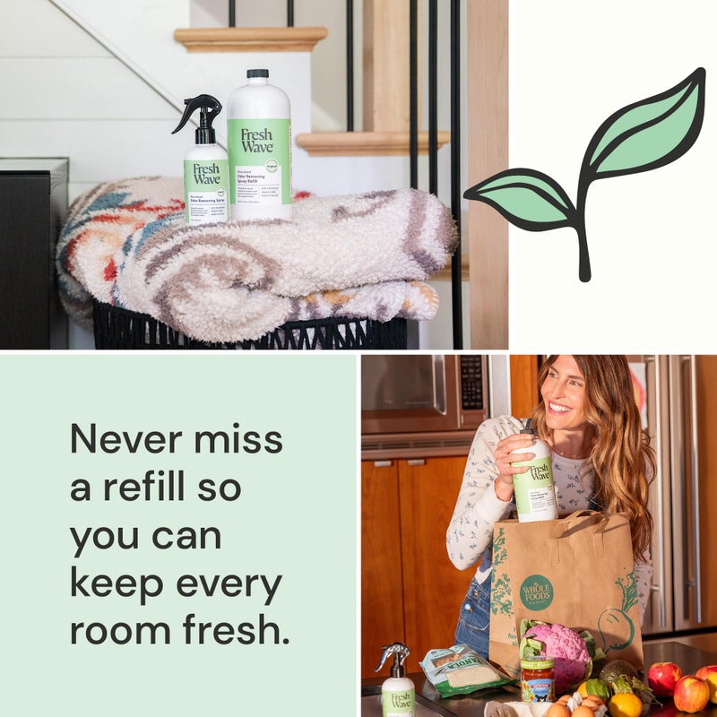 Fresh Wave Odor Eliminator Spray & Air Freshener Refill, 32 fl. oz. | Original Scent Spray Refills For Up To 4 8oz. Spray Bottles | Safer Odor Relief | Natural Plant-Based Odor Eliminator - Image 3