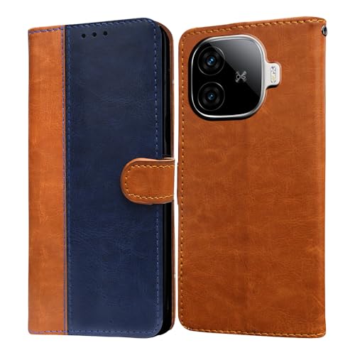 Casotec Flip Cover Back Case for iQOO Neo 10R 5G | Premium Leather Finish | Inbuilt Pockets & Stand | Flip Cover Back Case for iQOO Neo 10R 5G (CamelBlue) - Image 1