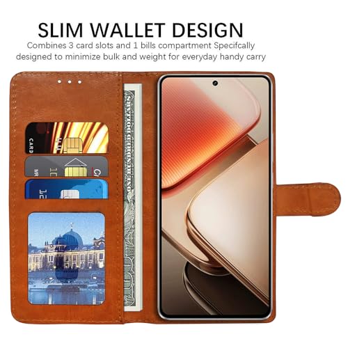 Casotec Flip Cover Back Case for iQOO Neo 10R 5G | Premium Leather Finish | Inbuilt Pockets & Stand | Flip Cover Back Case for iQOO Neo 10R 5G (CamelBlue) - Image 4