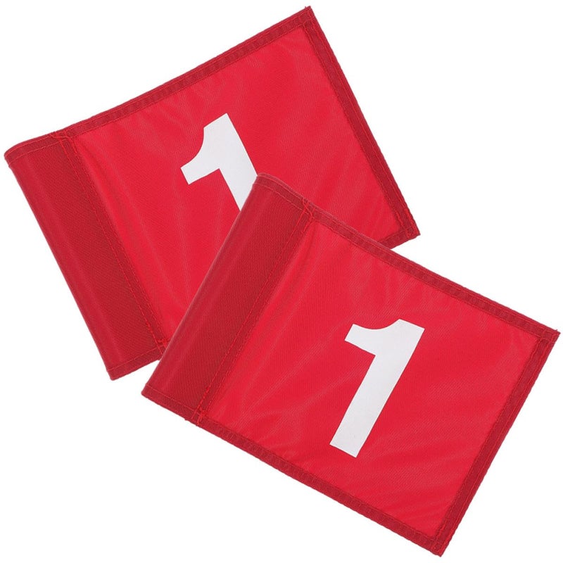 2pcs Red Golf Pin Flags Number 1 Portable Putting Practice Training Flags for Lawns and Courses - Image 2