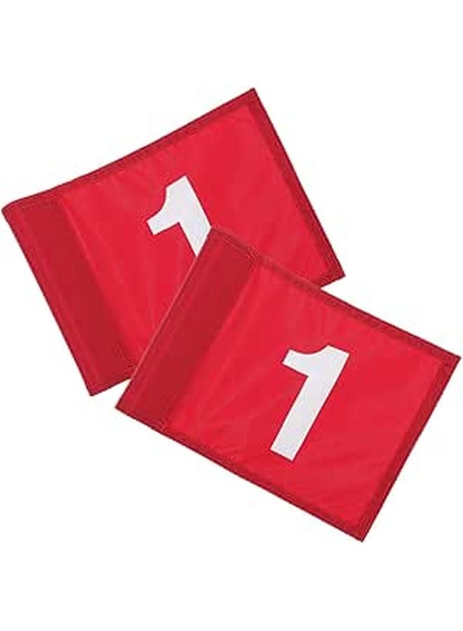 2pcs Red Golf Pin Flags Number 1 Portable Putting Practice Training Flags for Lawns and Courses - Image 1