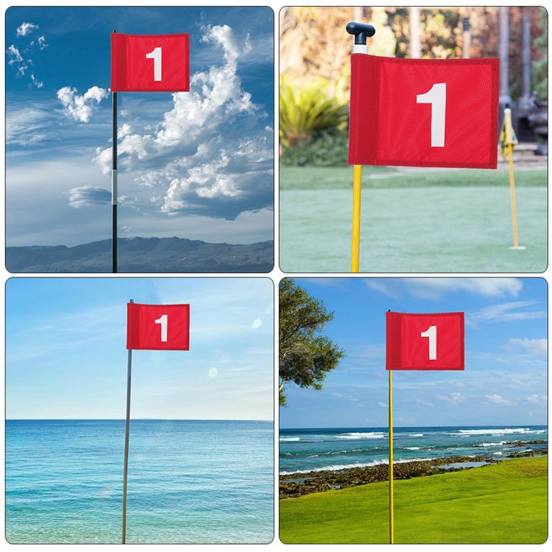 2pcs Red Golf Pin Flags Number 1 Portable Putting Practice Training Flags for Lawns and Courses - Image 4