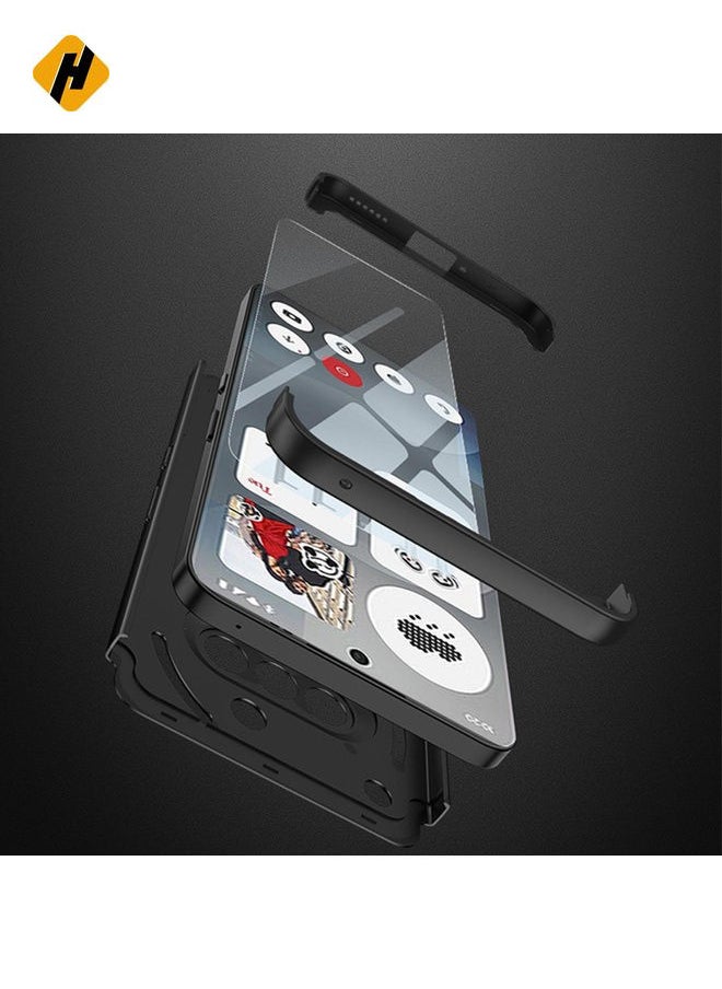 Protective Cover For Nothing Phone 3a GKK Full Coverage MagSafe PC Phone Case with Holder (Black)