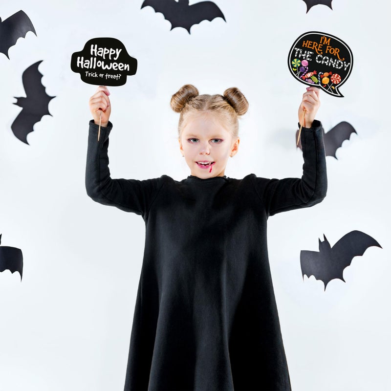 Wobbox Halloween Photo Booth Party Props DIY Kit, Multi Colour, Halloween Decoration Item (27 Pcs) - Image 5