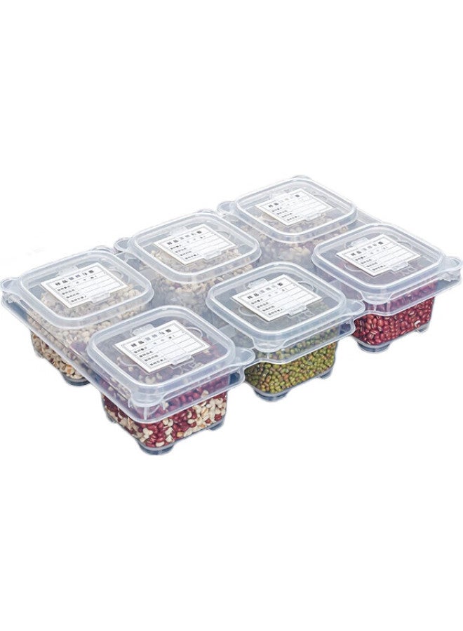 Mengting Food Sample Storage Box, Kindergarten School Hotel Fresh-Keeping Sampling Box, 6 Compartments Combination 1800Ml (With Labels) - Image 2