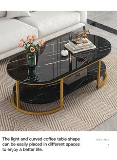Sharpdo Coffee Table Double Deck With Lockers With Storage Wooden Mesas Home Living Room Modern Design Luxuryfurniture 100*50*45cm  - Image 3