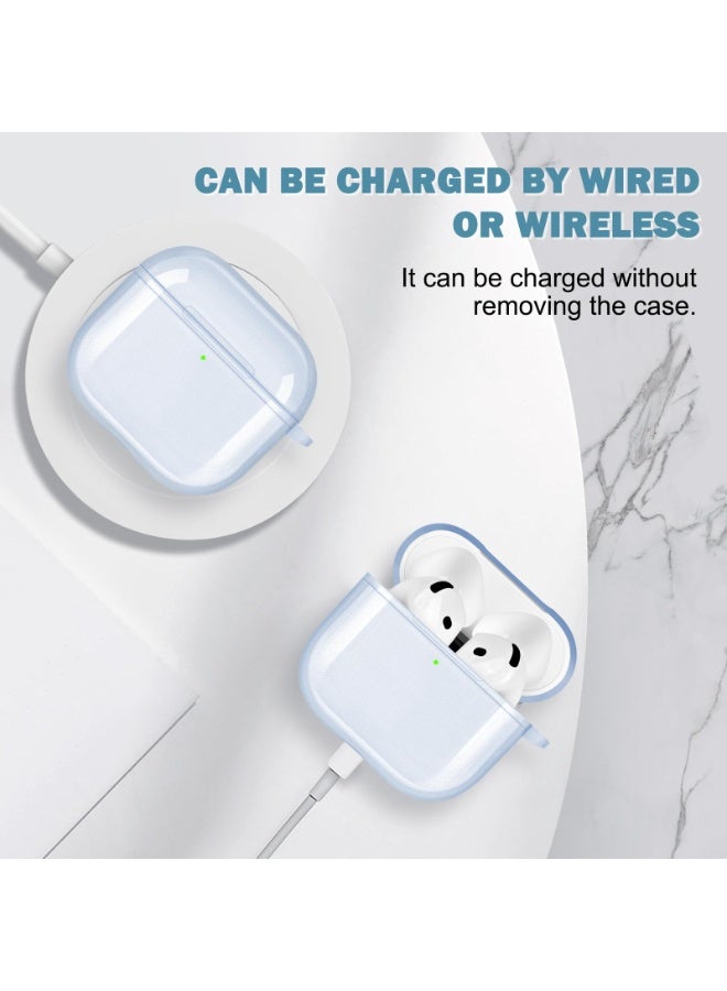 for Airpods 4（2024）Fourth Generation Transparent Protective Cover, Tpu Transparent Protective Cover With Keychain, Suitable For Women, Girls, Men, Anti Yellowing, Scratch Resistant, Shock Resistant, Full Protective Cover, Suitable For Airpods 4- (Blue) - Image 4