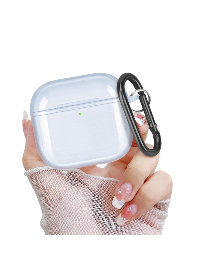 for Airpods 4（2024）Fourth Generation Transparent Protective Cover, Tpu Transparent Protective Cover With Keychain, Suitable For Women, Girls, Men, Anti Yellowing, Scratch Resistant, Shock Resistant, Full Protective Cover, Suitable For Airpods 4- (Blue) - Image 2