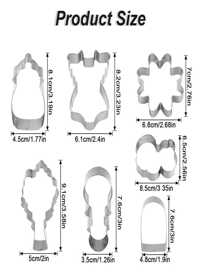 Apausvcm 7 Pcs Flower Baby Shower Cookie Cutter Set, Flower, Bouquet, Onesie, Bottle, Fondant Biscuit Cutters Baby in Bloom Stainless Steel Cookie Cutters Molds for BabyShower Birthday Party - Image 2