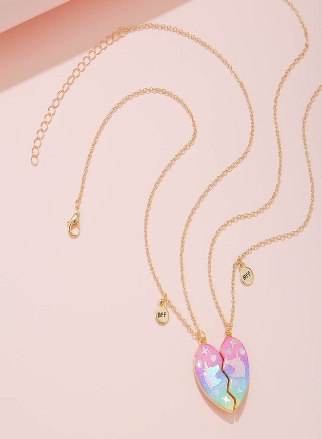 Lezmoii Friendship Necklace Best Friend Necklace Matching Magnetic Heart Unicorn BFF Necklace for 2 Girls Friendship Gifts (Unicorn Gold) - Image 4