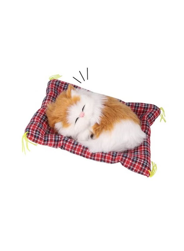 Dreamzon Mini Lovely Simulation Animal Doll Plush Sleeping Cats with Sound Kids Toy - Image 2
