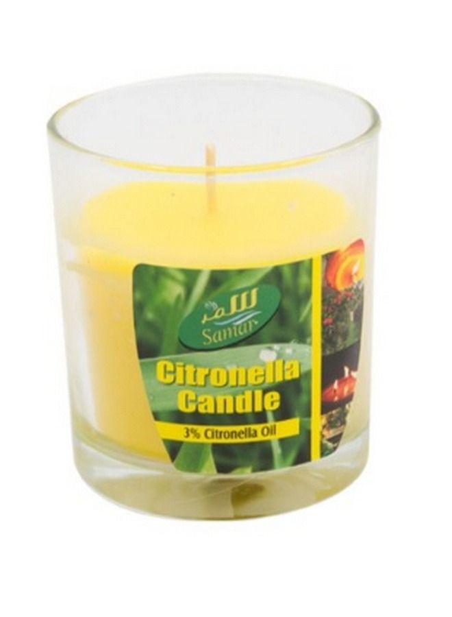 Samar Glass Citronella Scented Candle Yellow - Image 2