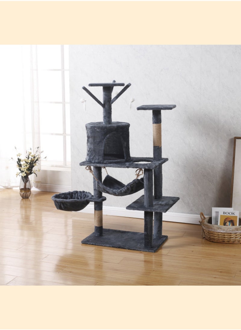 Kidle - Cat Climbing Frame Large DIY Deluxe Cat Climbing Frame Cat Nest Cat Tree All-in-One Cat Stand Cat House Activity Center Condo Cat Scratch Elevated Cat Hammock Pet Condo - Image 1