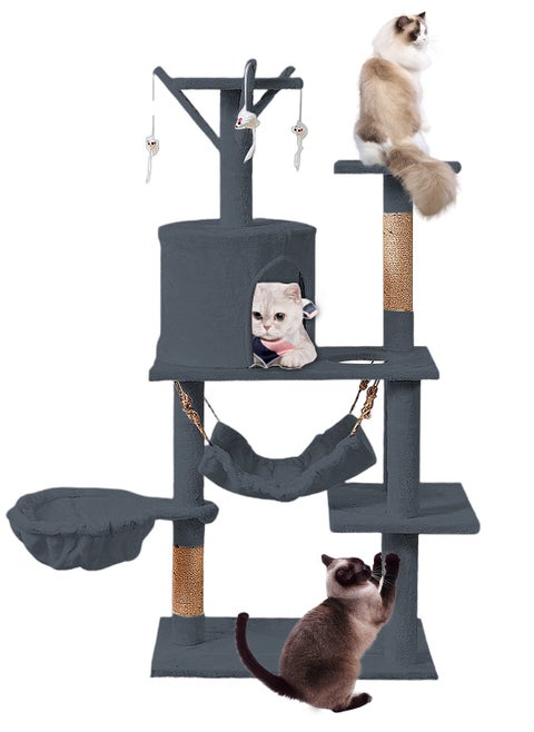 Cat Climbing Frame Large DIY Deluxe Cat Climbing Frame Cat Nest Cat Tree All-in-One Cat Stand Cat House Activity Center Condo Cat Scratch Elevated Cat Hammock Pet Condo