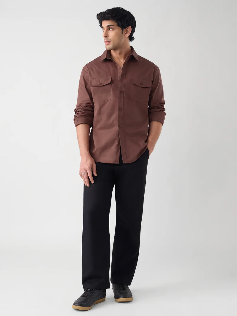 The Souled Store  Utility Shirt: Merlot  | Best Price UAE