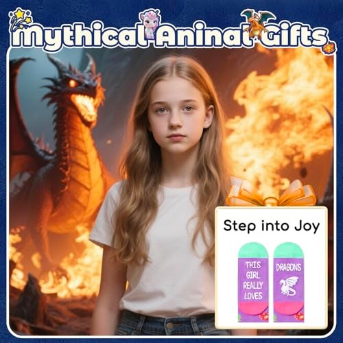Happy Pop HAPPYPOP Dragon Gifts for Girls - Dragon Socks for Kids, Stocking Stuffers for Children 7-9 Years Old - Image 5