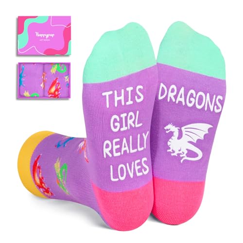Happy Pop HAPPYPOP Dragon Gifts for Girls - Dragon Socks for Kids, Stocking Stuffers for Children 7-9 Years Old - Image 1